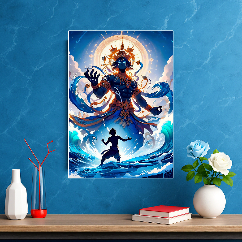 Lord Krishna: Divine Waves Poster