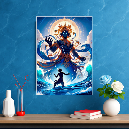 Lord Krishna: Divine Waves Poster